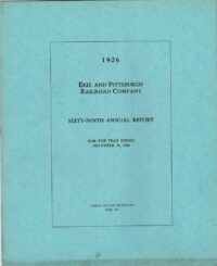 Erie & Pittsburgh 1926 Annual report