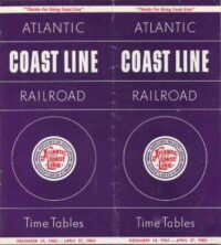 Atlantic Coast Line 1962 Passenger Time Table