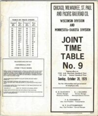 Milwaukee Road Joint Div Time Table 1979