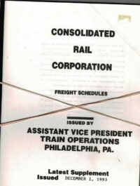 Conrail Freight Schedules December 1, 1993