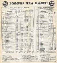B&O Passenger Time Table 1961