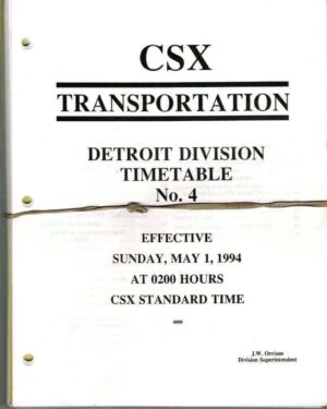 CSX-Transportation-Detroit-Division-Timetable-4-May-1994-FREE-SHIP-163908096281