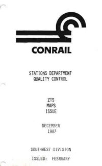 Conrail Southwest Div ZTS Maps 1987 Indianapolis