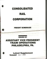 Conrail Freight Schedules July 1993