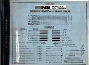 Norfolk-Southern-Moberly-Division-Clear-Track-Chart-1987-FREE-SHIP-401687876711