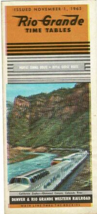 Rio Grande Timetable November 1, 1965