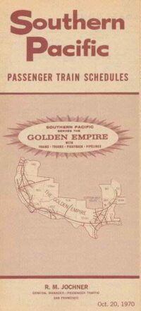 Southern Pacific Passenger 1970 Passenger Time Table