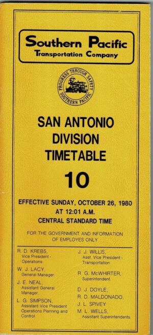 Southern-Pacific-San-Antonio-Division-Timetable-10-1980-FREE-SHIP-163518626991