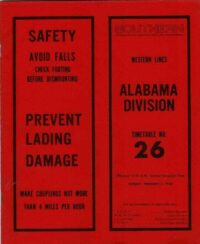 Southern Railway Alabama Div Employee Timetable 1980