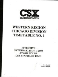 CSX Chicago Div Employee Timetable 2000