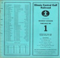 Illinois Central Gulf Midwest Div Timetable  1982