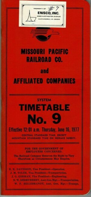 Missouri-Pacific-Railroad-Company-Timetable-No-9-June-16-1977-FREE-SHIP-163921694782