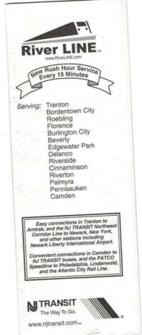 NJ Transit, River Line Rush Hour Service, Timetable 2004