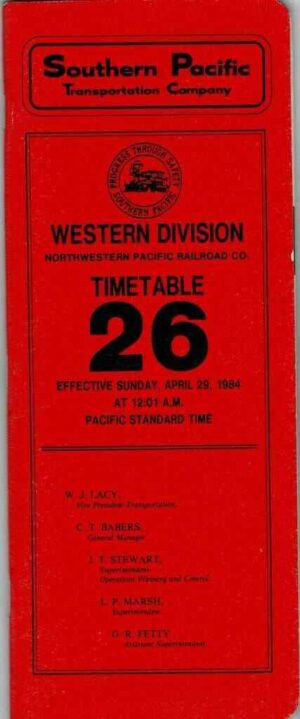 Southern-Pacific-Western-Division-Timetable-26-1984-FREE-SHIP-163501287892