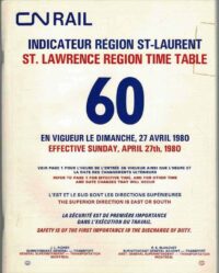 Canadian National St. Lawrence Region Timetable 1980