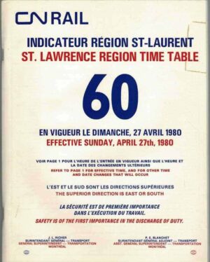 Canadian-National-St-Lawrence-Region-Timetable-No-60-1980-FREE-SHIP-401703217093