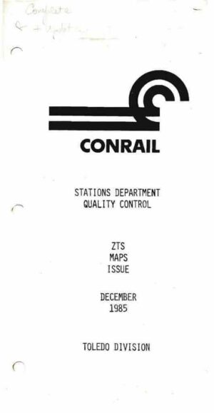 Conrail-ZTS-Maps-Toledo-Division-Dated-December-1985-Original-Binder-FREE-SHIP-401825864143