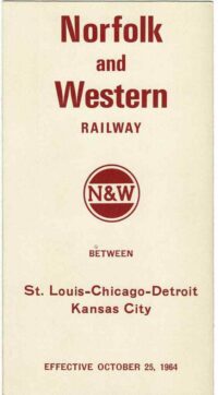 N&W St. Louis-Chicago-Detroit-KC Passenger Time Table 1964