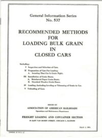 AAR Methods for Loading bulk grain 1961