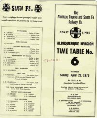 Santa Fe, Albuquerque Div Employee Timetable
