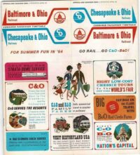 C&O B&O Time Table Spring Summer 1964