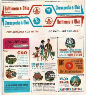 Chesapeake-Ohio-Baltimore-Ohio-Timetable-Spring-and-Summer-1964-FREE-SHIP-401630412154