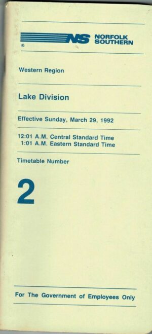 Norfolk-Southern-Western-Region-Lake-Division-March-1992-Timetable-No-2-FREE-163933440054