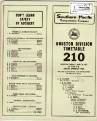 Southern Pacific Houston Div Timetable 1978