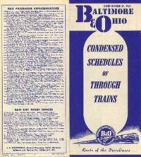 B&O Passenger Time Table 1957