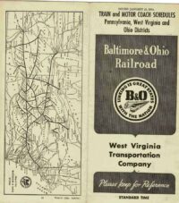 B&O 1954 Passenger Timetable