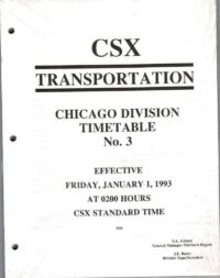 CSX Chicago Div Employee Timetable 1993