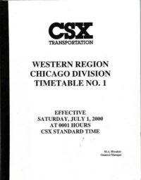 CSX Chicago Div Employee Timetable 2000