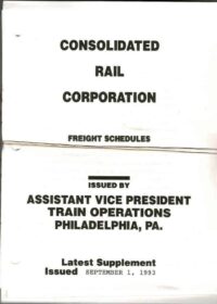 Conrail Freight Schedules September 1993