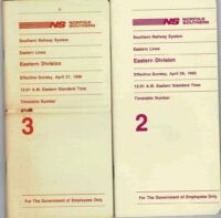 Norfolk Southern Eastern Div Timetable LOT 1985