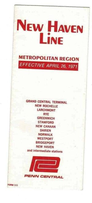 Penn-Central-New-Haven-Line-Timetable-April-261971-FREE-SHIP-163729947695