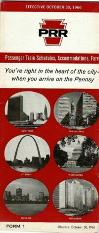 Pennsylvania Railroad Passenger Time Table 1966