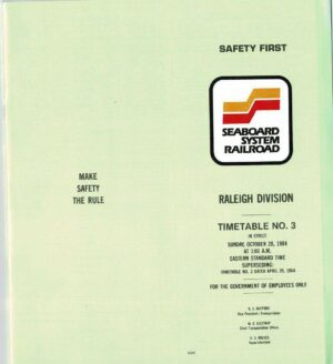 Seaboard-System-Railroad-Raleigh-Division-Timetable-No-3-1984-FREE-SHIP-163478158085