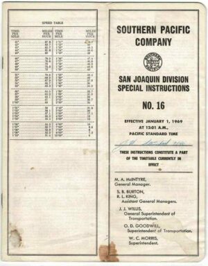 Southern-Pacific-San-Joaquin-Division-Timetable-No-16-1969-FREE-SHIP-163806769605