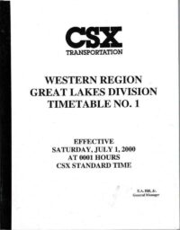 CSX Great Lakes Div Employee Timetable 2000