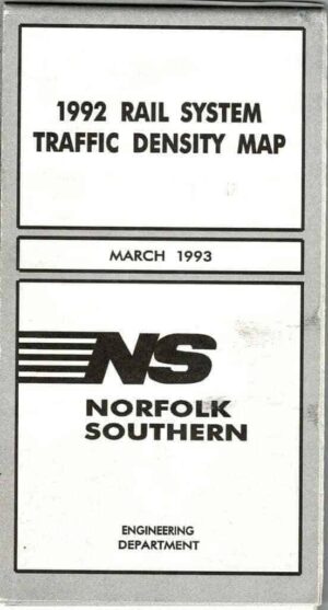 Norfolk-Southern-1992-Traffic-Density-Foldout-Map-1993-FREE-SHIP-401964534956