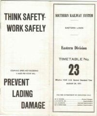 Southern Railway Eastern Div Timetable 1971