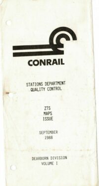 Conrail ZTS Maps Dearborn Div Volume 1 1988
