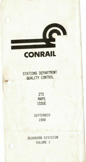 Conrail-ZTS-Maps-Dearborn-Division-Volume-1-Dated-September-1988-FREE-SHIP-401601419497