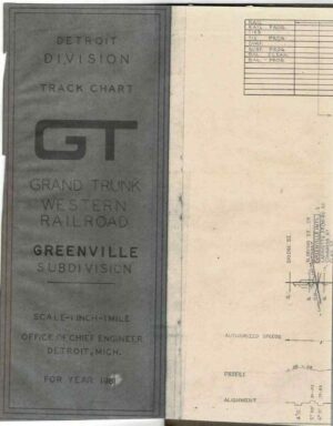 Grand-Trunk-Western-Railroad-Track-Chart-Greenville-Subdivision-FREE-SHIP-164042360877
