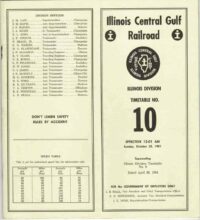 Illinois Central Gulf Illinois Div Timetable 1981