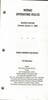 NORAC Operations Rules 7th Edition 2000