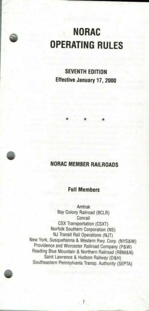 NORAC-Operations-Rules-7th-Edition-January-172000-FREE-SHIP-401854875117