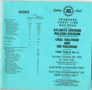 Seaboard-Coast-Line-Railroad-Atlanta-Division-Raleigh-Division-Timetable-No-6-163921622397