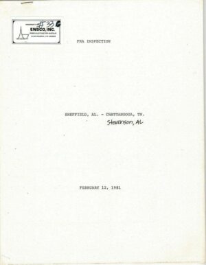 Southern-Rwy-FRA-Inspection-Sheffield-AL-ChattanoogaTN-1980-FREE-SHIP-163641999277