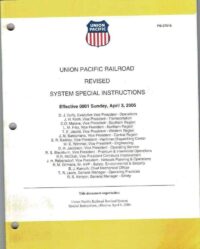 Union Pacific Revised System Special Instructions 2005